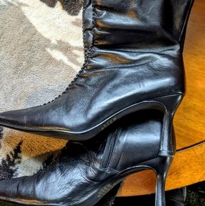 Black leather boots